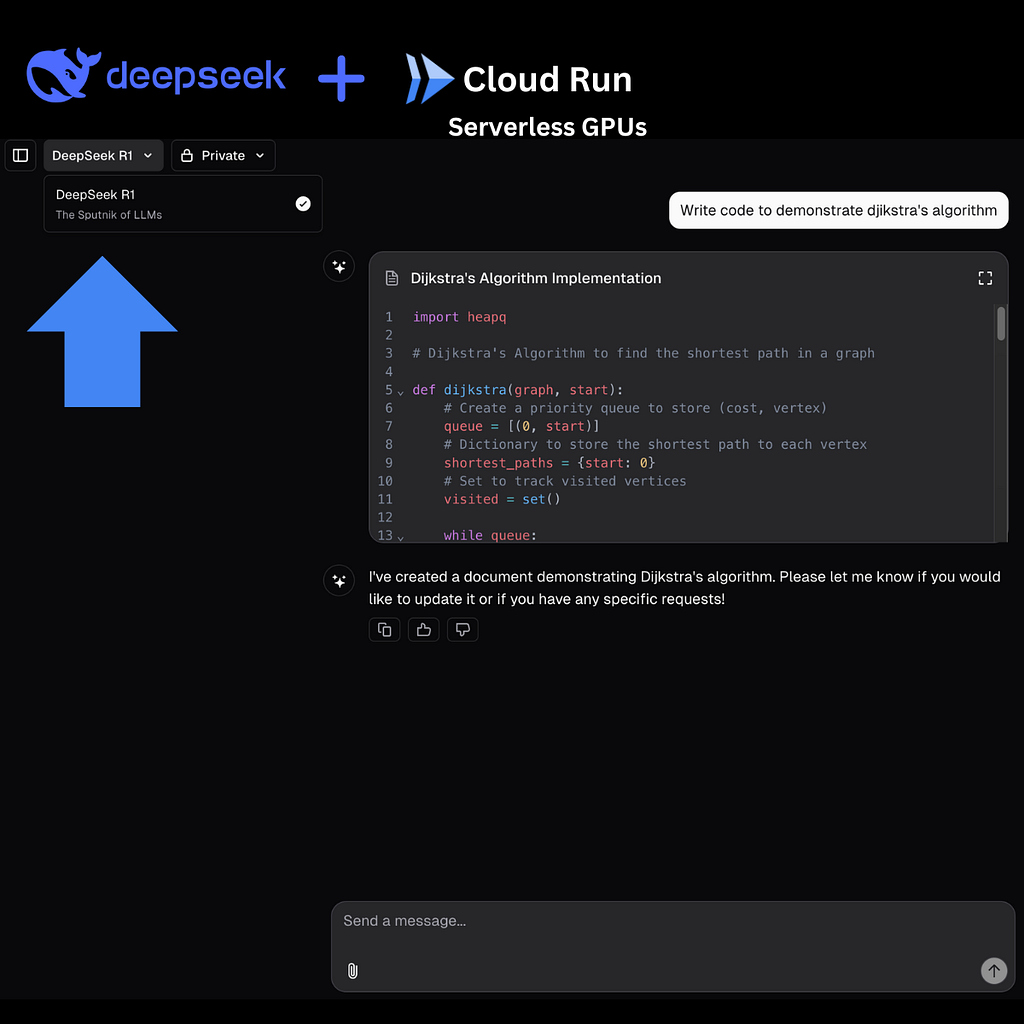 Next.js chat application using a DeepSeek R1 Cloud Run inference endpoint